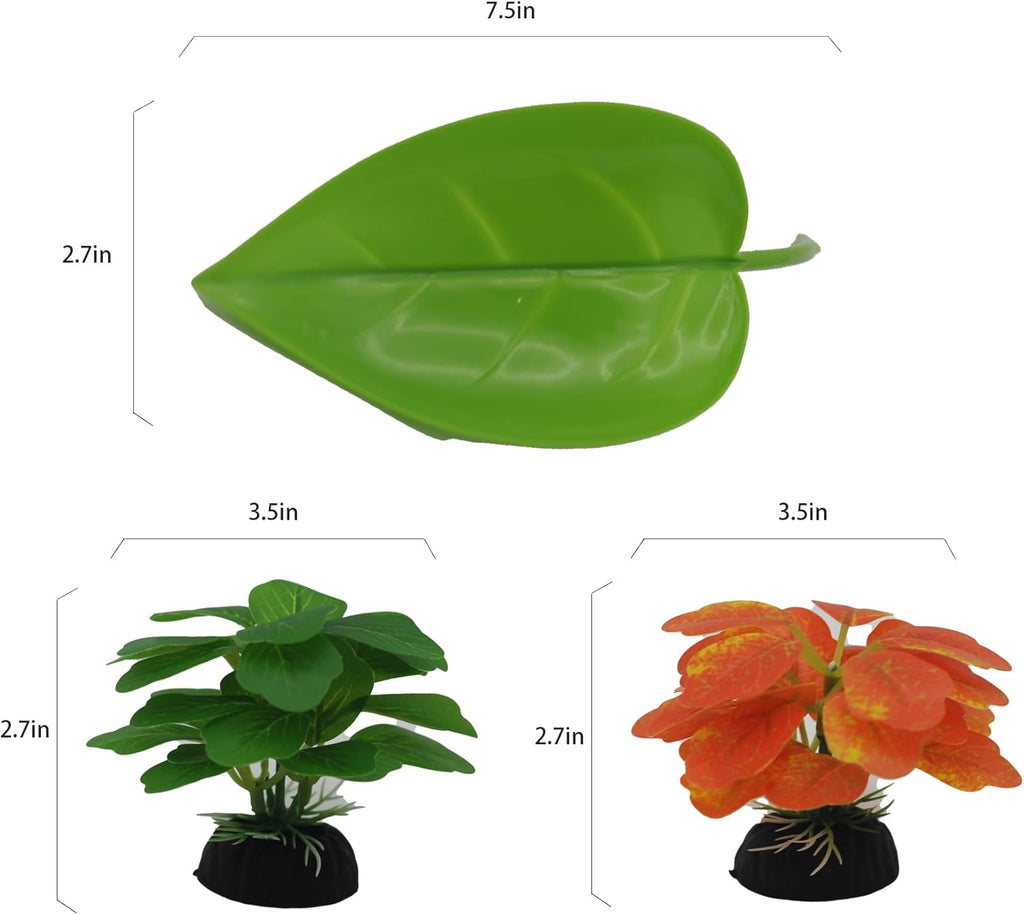 Crested Gecko Tank Accessories，3PCS,Reptile Branches，crestedgecko Hide，Gecko Wall Climbing Toy，Frog Habitat Platform，Tree Frog ，Reptile Leaf，Snake Accessories for Tank