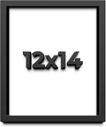 12x14 Shadow Box Frame Black | 1 Inch Deep Solid Wood Shadowbox Display Frame | UV Resistant Acrylic Plexiglass, Acid Free Backing, and Hanging Hardware | Dugan Picture Frame Style
