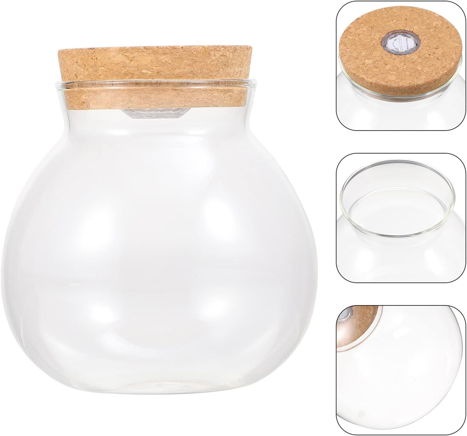 NUOBESTY Glass Favor Jar Glass Bottles with Cork Lid and LED Light Plant Terrarium Display for DIY Wedding Party Mason Jars Crafts Christmas Decoration