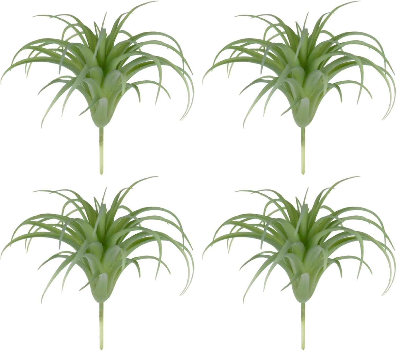 Artificial Air Plants 4Pcs 6x5 Realistic Air Plants PE Artificial Succulents Low Maintenance Tillandsia DIY Faux Greenery for Flower Arrangement
