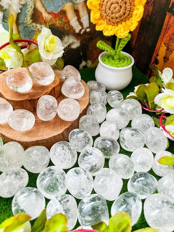 DUQGUHO Clear Quartz Healing Crystals Stones Set Natural Bulk Crystals Tumbled Polished Irregular Crystal Stones Bulk Rocks 0.45 lbs