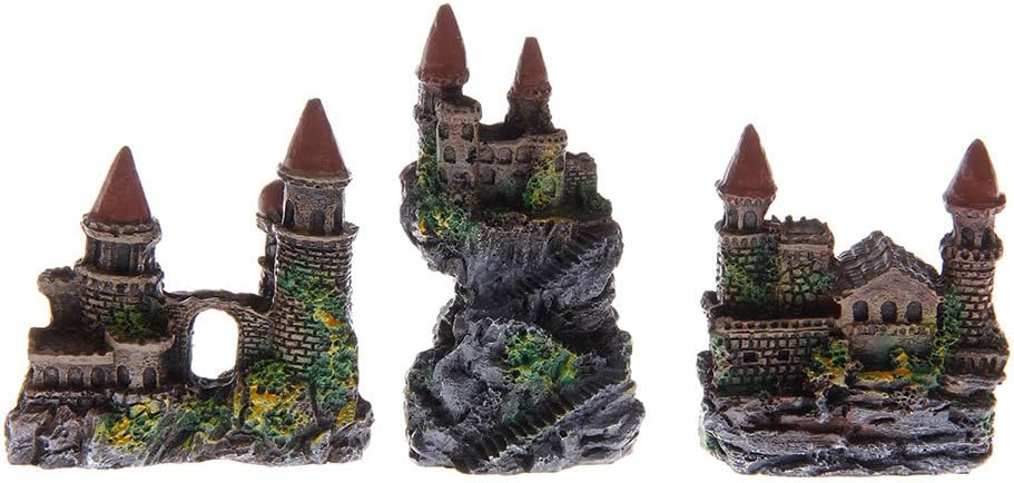 Aquarium Resin Decoration for Fish for Tank Rock Cave Small Hideouts European Castles Ornaments Supplies Driftwood