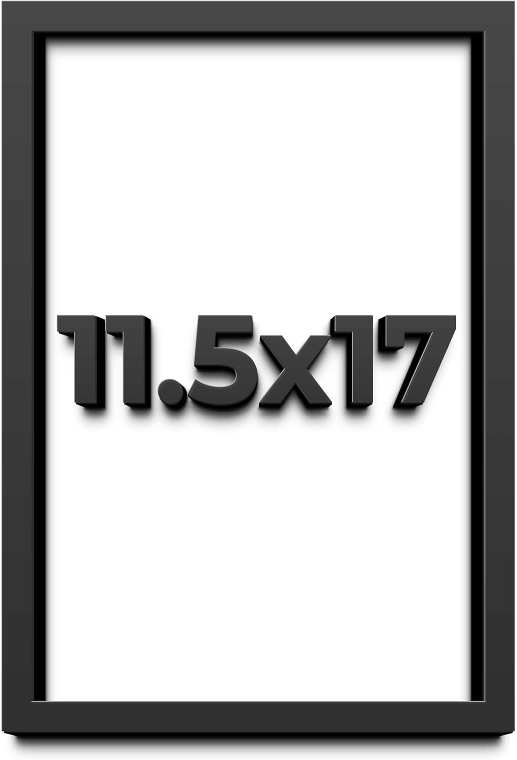 11.5x17 Black Shadow Box Frame - Contemporary Wood Shadow Box Complete with UV Acrylic, Foam Board Backing & Hanging Hardware