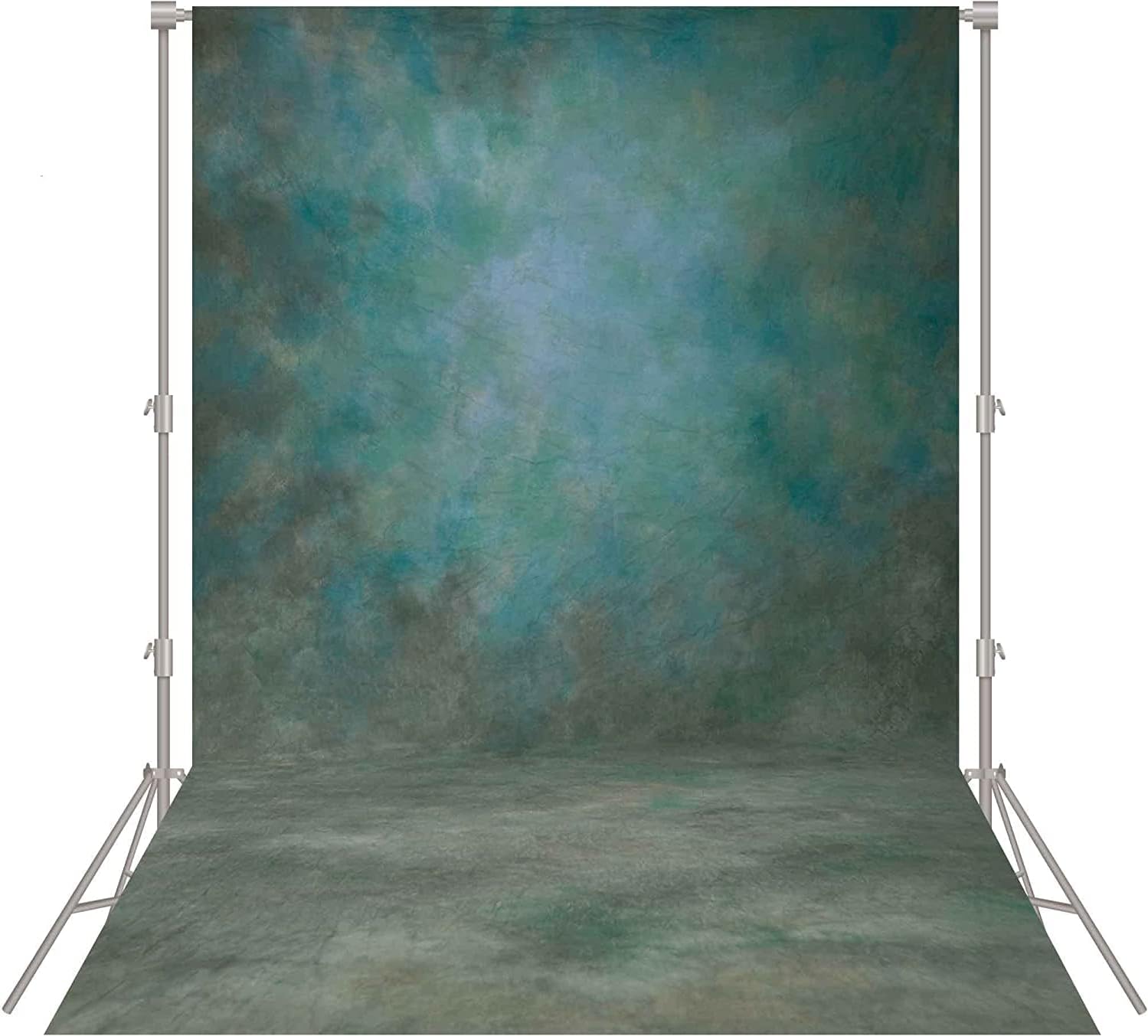 Abstract Professional Photography Backdrop for Portrait Photo Props Booth Background Photoshoot Studio with Polyester Fabric Roller Pocket on Top (8x10ft,Green,No Stand)