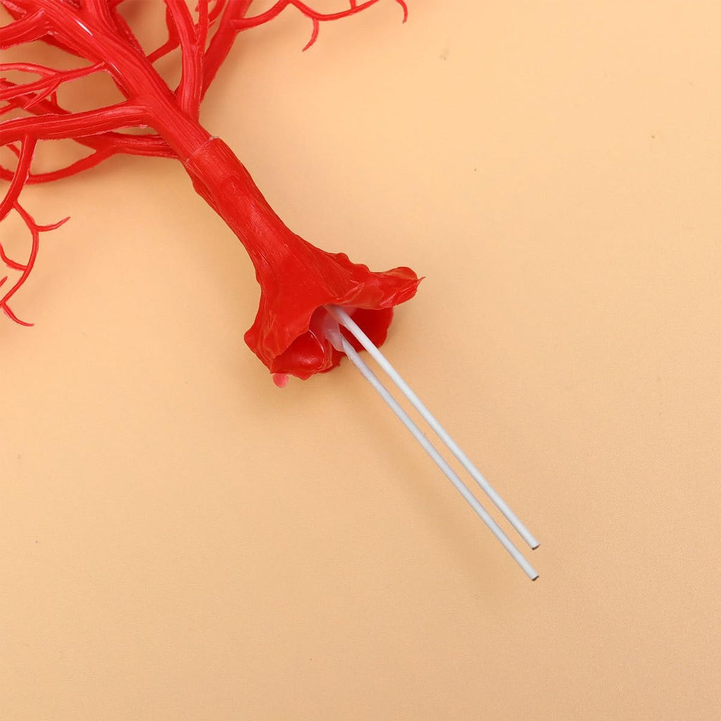 PRETYZOOM Faux Coral Branch Red Peacock Style 18.9In Large Coral Branch for Aquarium Decor and Living Room Wall Decoration
