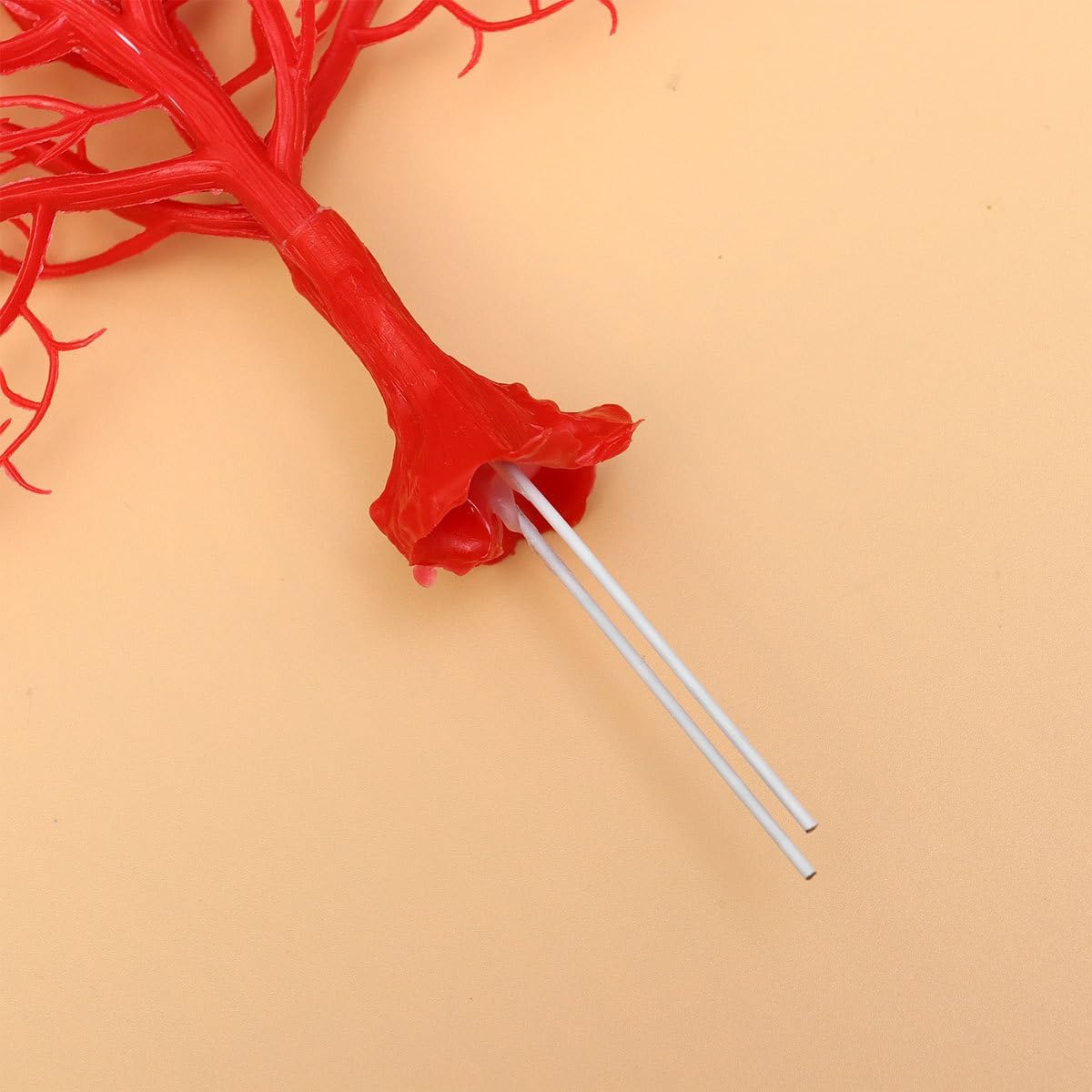 PRETYZOOM Faux Coral Branch Red Peacock Style 18.9In Large Coral Branch for Aquarium Decor and Living Room Wall Decoration