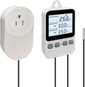 Temperature Controller Heating Cooling Mode Digital Thermostat 120V 15A Plug in Thermostat Controlled Outlet for Reptile Greenhouses Seedling Mat Incubation Terrarium