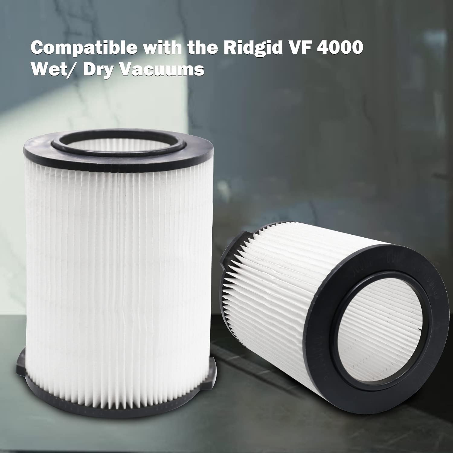 2 Pack VF4000 Replacement Filter for Shop Vac Wet Dry Vacuums 5-20 Gallon 72947 & for Husky 6-9 Gallon Vacuum Cleaners, Compatible with Rigid RV2400A WD5500 WD0671 WD1270 RV2600B WD06700 WD09450