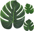80PCS Artificial Tropical Palm Leaves Plant Imitation Leaf Fake Monstera Leaves Hawaiian Luau Jungle Safari Birthday WeddingTheme Party Table Wall Decorations,Bonus 4 Sheets/80pcs Dot Glues