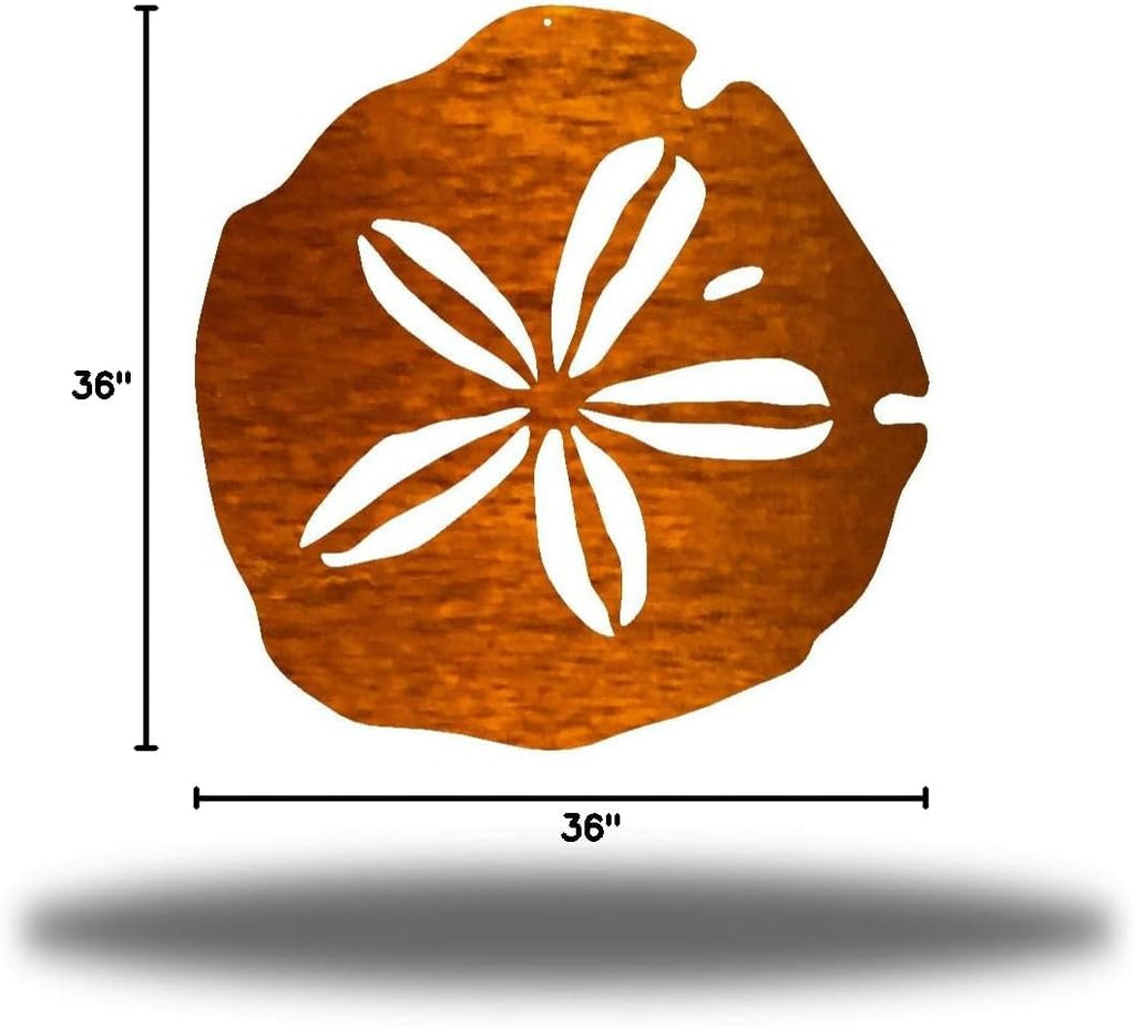 Riverside Designs Coastal Sand Dollar Ocean Beach Metal Art Steel Wall Decor (36", Copper)