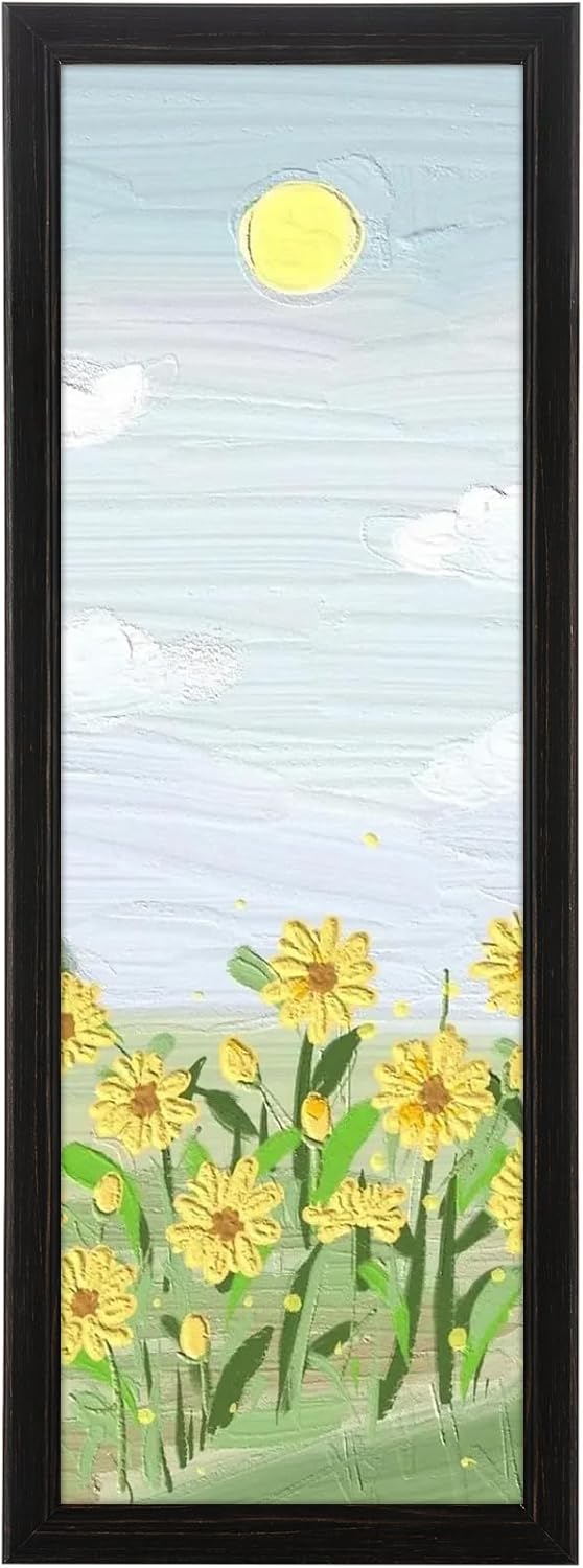 8x24 Wood Frame Black, Rustic Natural Wooden 24x8in Poster Picture Frame, Distressed 8 x 24inch Woodgrain Gallery Photo Frame with HD Plexiglass, Horizontal Vertical Wall Mounting Display 1pcs