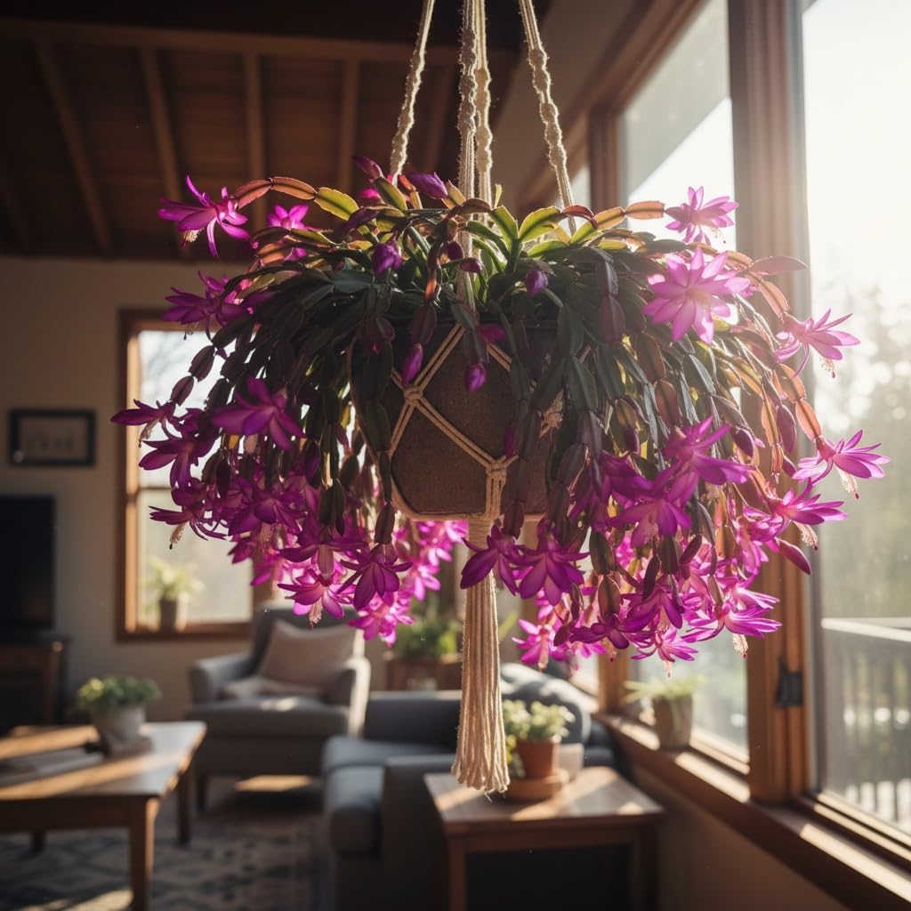 Christmas Cactus Live Plant 4 inch Pot, Christmas Flower Plant, Flower Succulents Plants, Holiday Christmas Cactus for Planting (Purple Christmas Cactus)