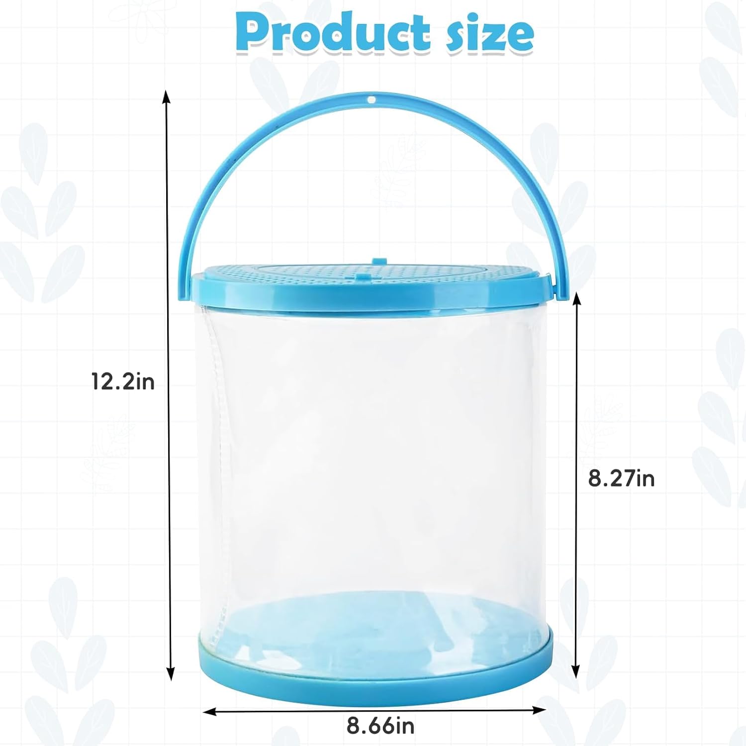 PINVNBY Catch and Release Aquarium Foldable Small Aquarium Plasitc Fish Tank Fish Transport Container Portable Clear Fish Bowl for Ocean Adventure Pool and Lake Beach
