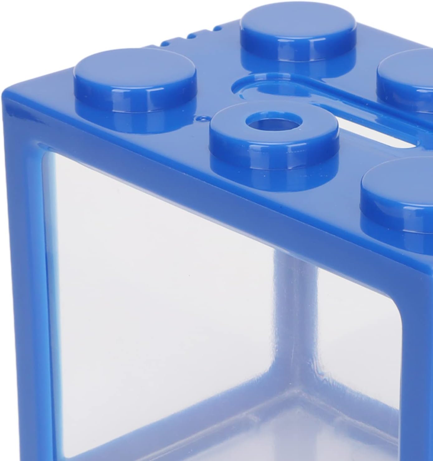 Building Block Fish Tank Cascadable Blue Mini Betta Fish Tank Plastic Desktop Office Home Desk Decoration