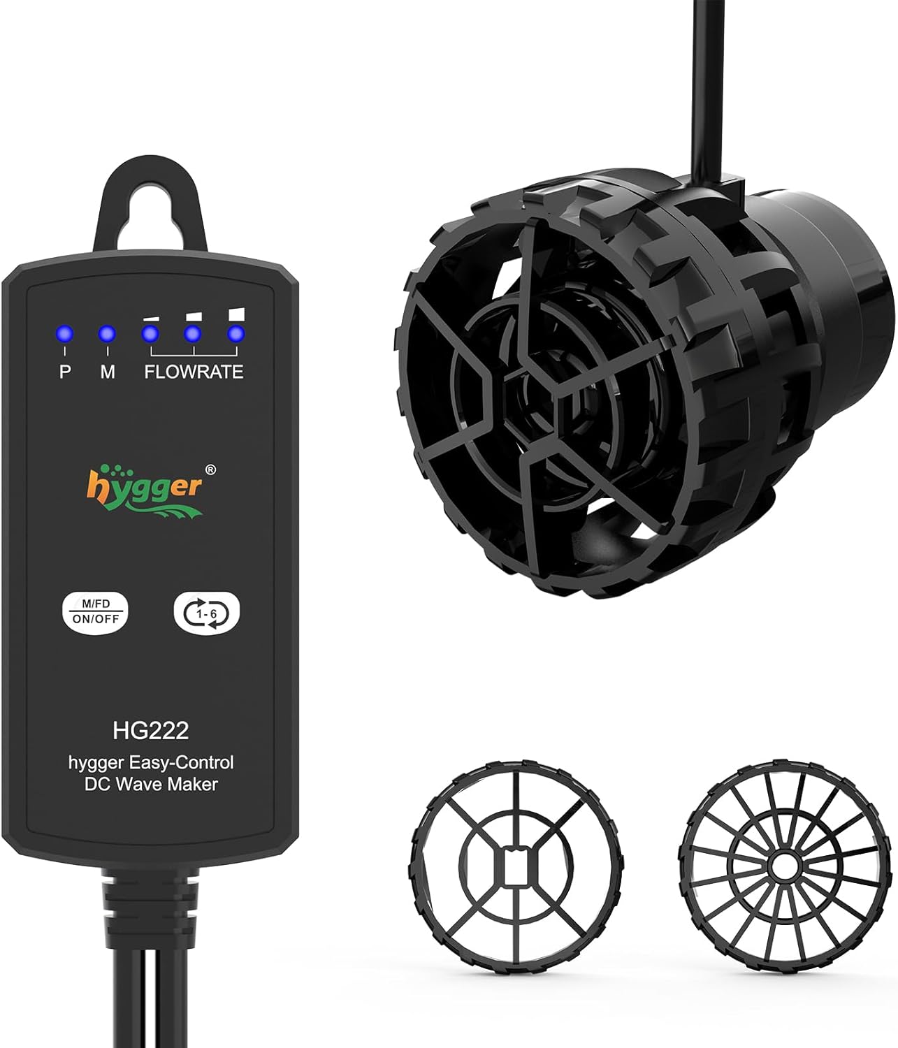 hygger Aquarium Wave Maker for 10-20 Gallon Fish Tanks, Adjustable DC Power Heads for Aquarium with Controller, Aquarium Circulation Pump With Magnetic Base for Saltwater Freshwater Tank 790 GPH