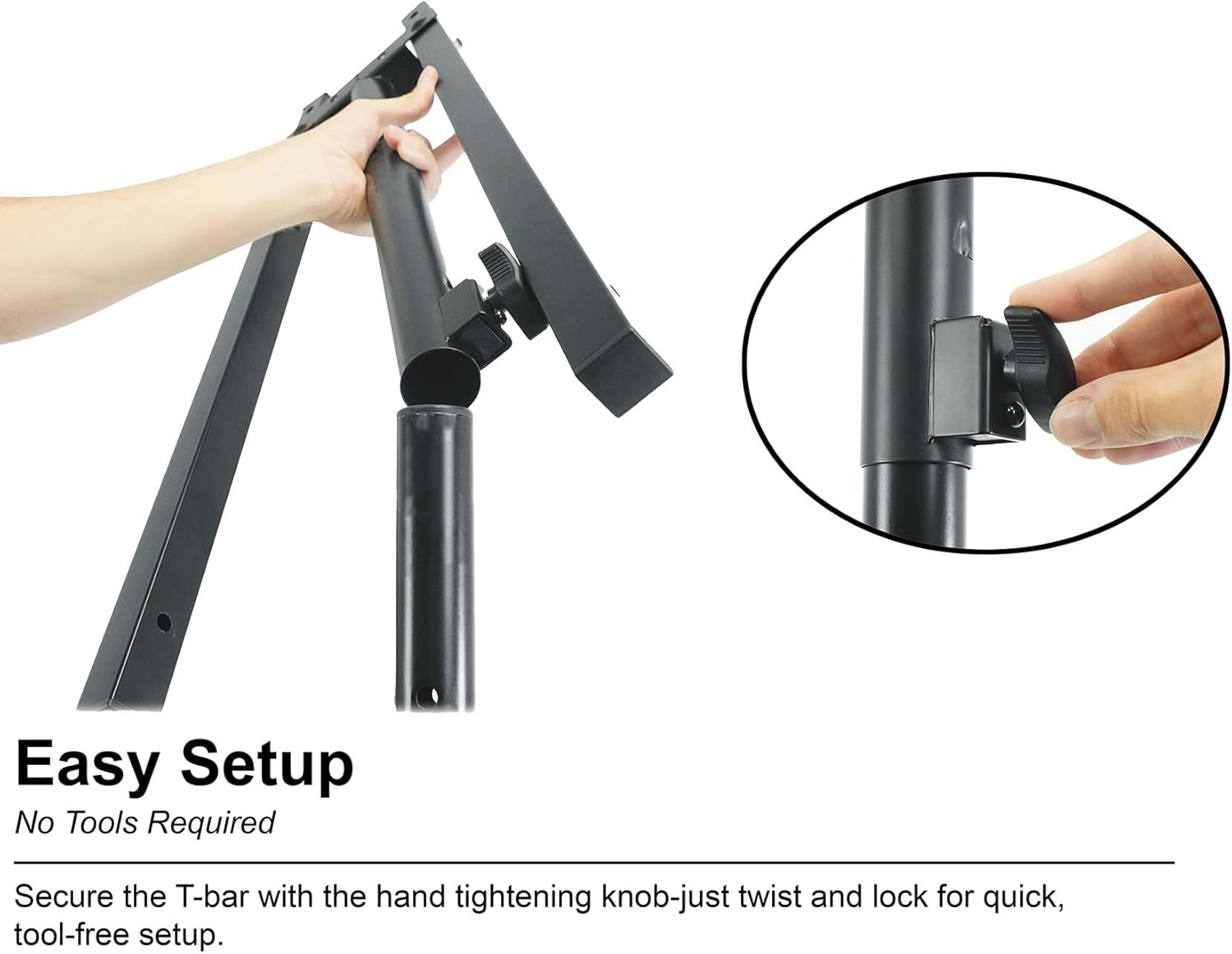Rockville ACC-B Collapsible T-Bar Lighting Bar for 35MM Pole Stand, Travel Bag Included, 4 Light Mounts, Portable, Perfect for DJs/Events/Lights