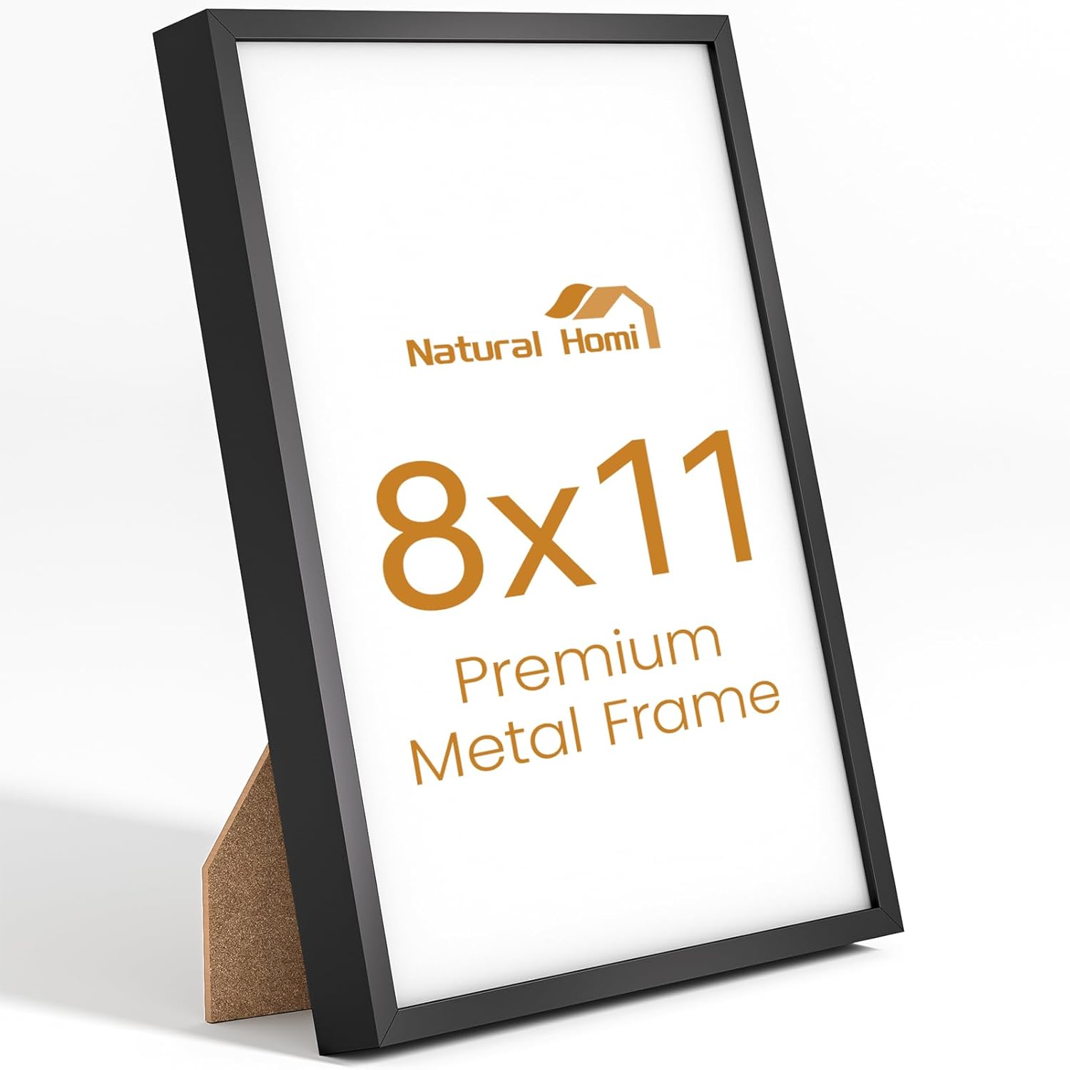 8x11 Aluminum Metal Picture Frame,Tempered Glass Black Photo Frame 8x11 for Family Photo,Posters,Art,Document to Wall Mount Horizontally or Vertically