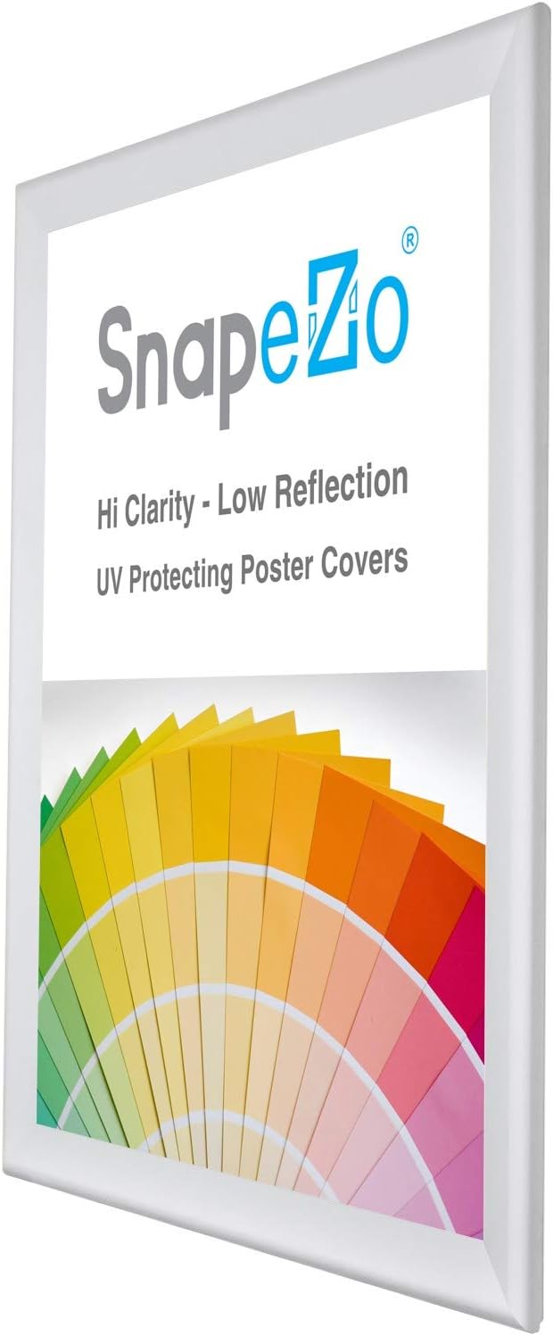 SnapeZo Poster Frame 36x48 Inches, Silver 1.7 Inch Aluminum Profile, Front-Loading Snap Frame, Wall Mounting, Wide Series