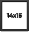 14x15 Shadow Box Frame Black | 1 Inch Deep Solid Wood Shadowbox Display Frame | UV Resistant Acrylic Plexiglass, Acid Free Backing, and Hanging Hardware | Dugan Picture Frame Style