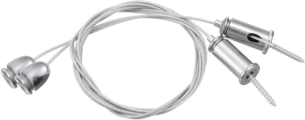 PATIKIL Ceiling Hanging Wire Cable Kit, 4 Set Lights Panel Steel Hanging Chains Adjustable Rope Clamp for Ceiling LED Pendant Light Aquarium Lights