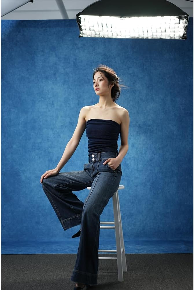 UrcTepics 6×8 ft Blue Fabric Photo Backdrops, Classic Abstract Texture Backdrop for Headshots and Portraits, Vintage Photography Background for Studio and Events.