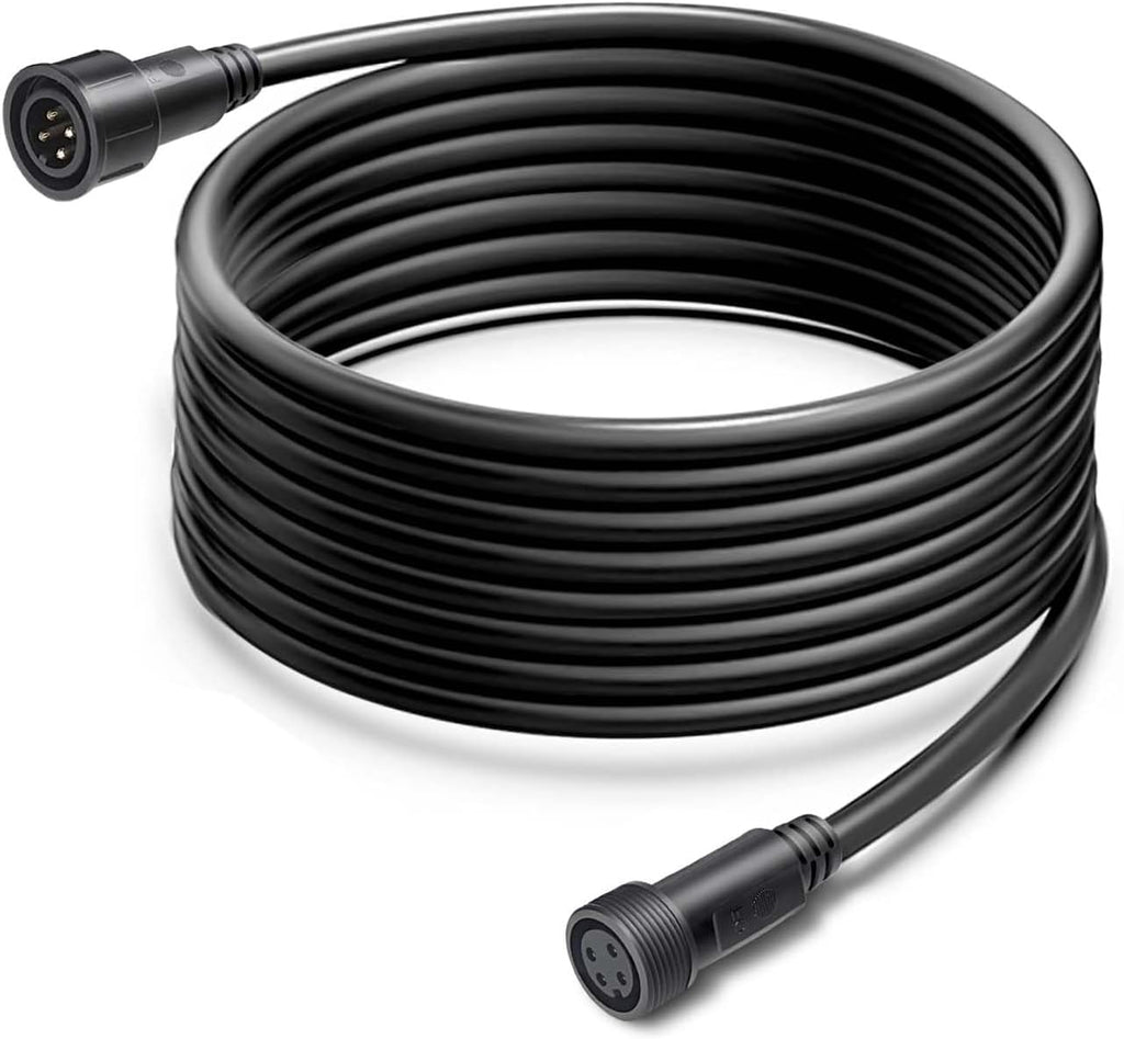 MAD OWL 4 Pin Waterproof LED Wire Connector, 16 AWG 196.8 inch/5M IP68 Male and Female Heads Extension Cable for Indoor and Outdoor LED Strip Light(1 Strip Black)