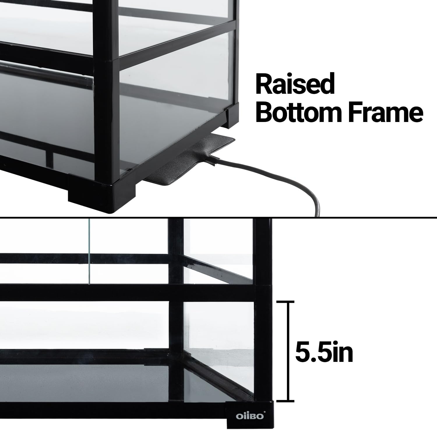 OiiBO 135 Gallon Reptile Terrarium, 48" x 18" x 36" Full Tempered Glass Vertical Reptile Tank,Front Sliding Door with Top Screen Ventilation Reptile Amphibian Tall & Extra-Long Habitat Enclosure Cage
