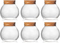 Set of 6 round glass jars with cork lid – 17oz wedding candy jar kitchen jar, perfect for tea, biscuits, cereals, flour, beans, spices, coffee beans etc (6PCS)