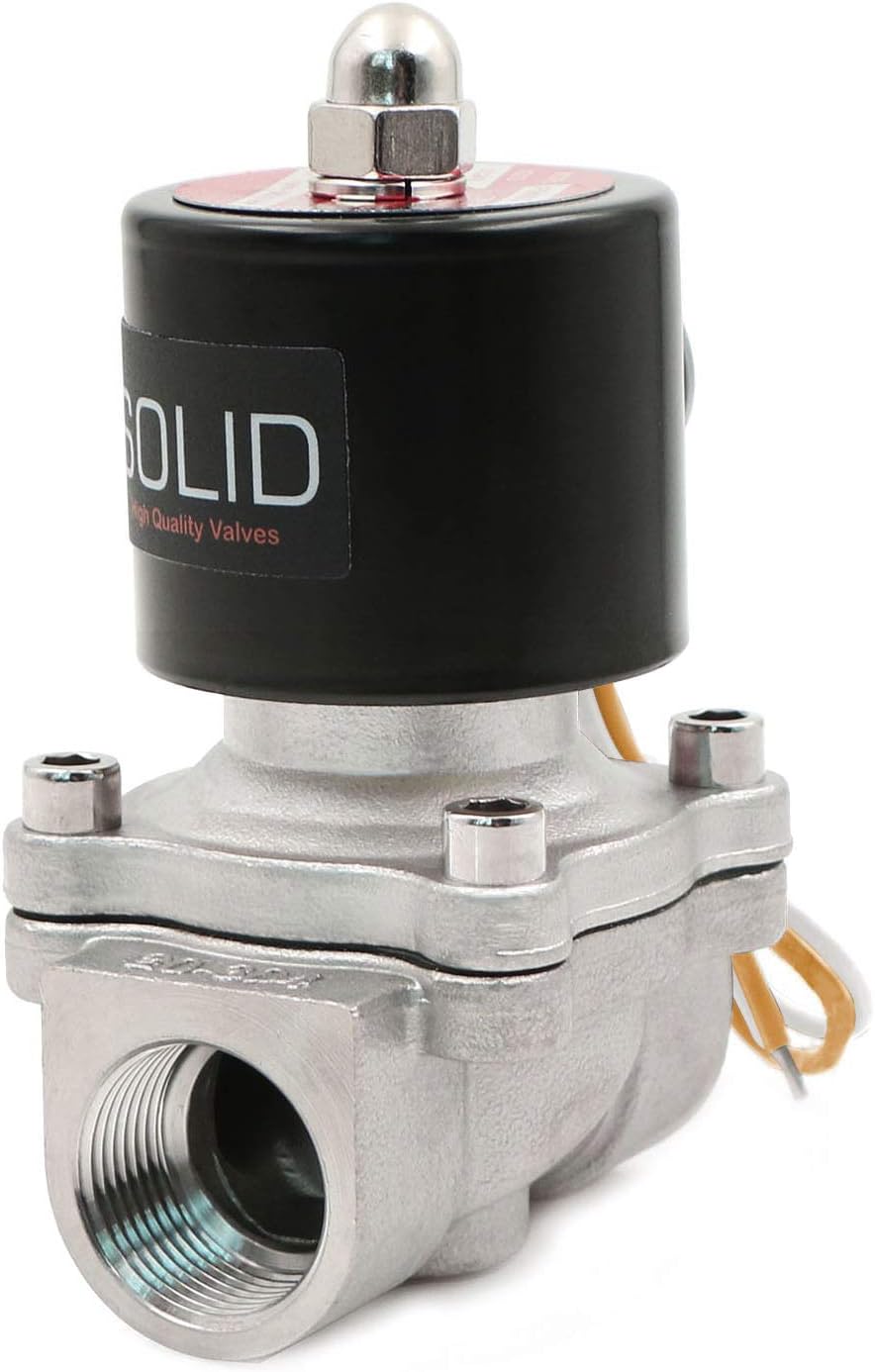U.S. Solid Stainless Steel Electric Solenoid Valve 110VAC Normally Closed Air Water (3/4)