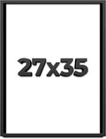 27x35 Shadow Box Frame Black | 1 Inch Deep Solid Wood Shadowbox Display | UV Resistant Acrylic Plexiglass, Acid Free Backing, Hanging Hardware | Dugan Picture Frame Style