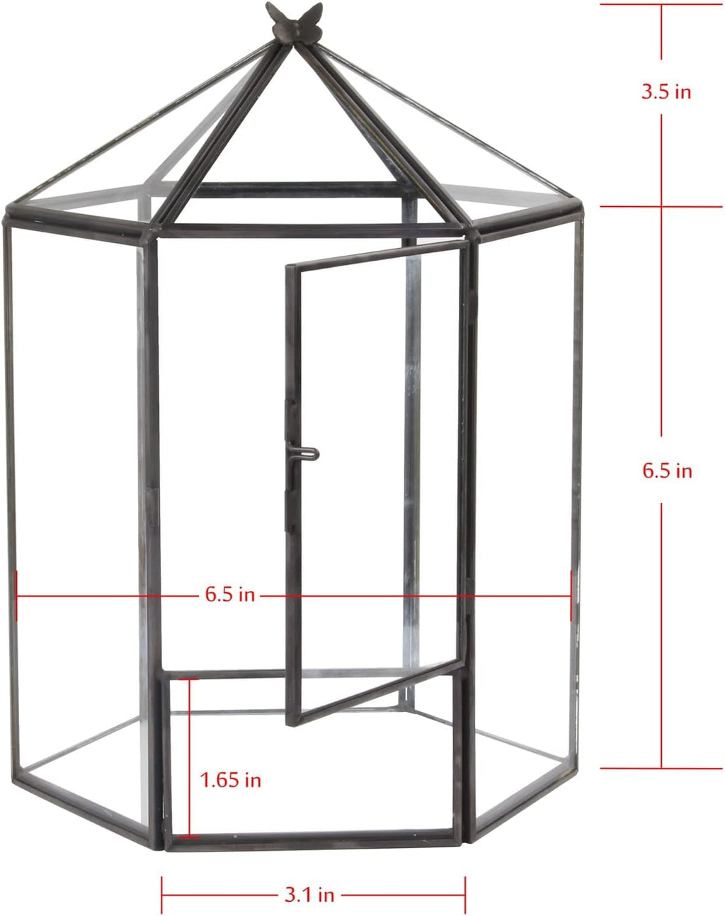 ELEGANTLIFE Glass Geometric Plant Terrarium,Succulent & Air Planter for Home Garden Office Decoration,No Plants(Black Hexagonal)