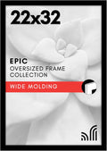 Americanflat 22x32 Poster Frame with Polished Plexiglass - Black Picture Frame - Wide Photo Frames Made of Engineered Wood for Vertical or Horizontal Wall Display - Epic Collection - Black
