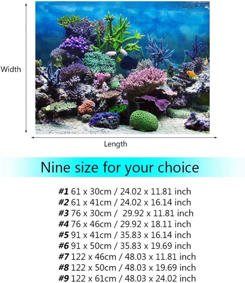 Keenso Aquarium Background,Fish Background,3D Aquarium Background,50 Gallon Fish, 50 Gallon Aquarium,Backdrop Decoration Paper Cling Sticker Pictures