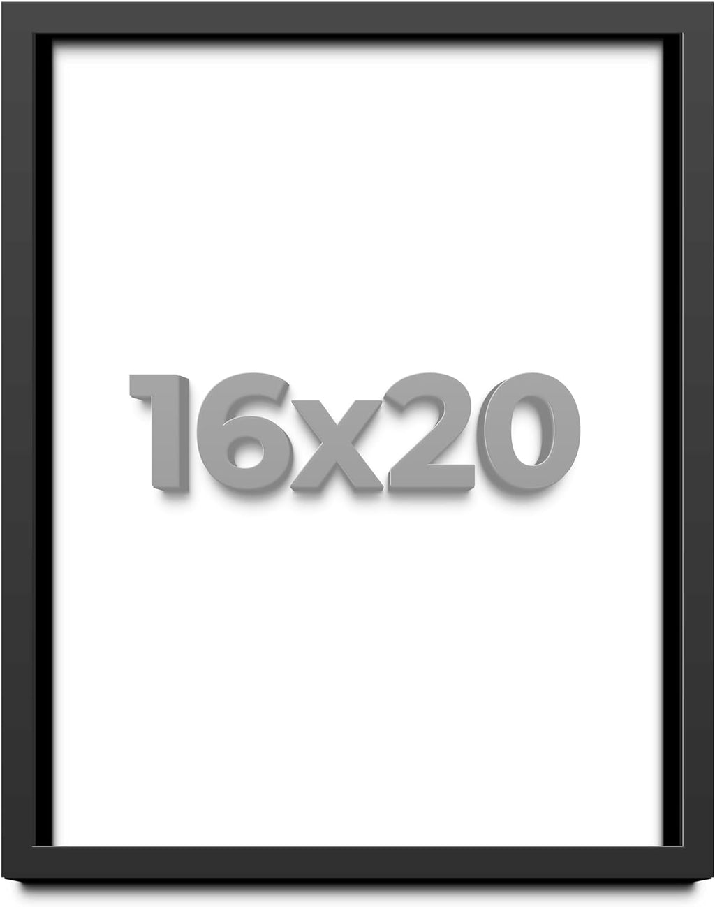 16x20 Shadow Box Frame Black | 1 Inch Deep Solid Wood Shadowbox Display Frame | UV Resistant Acrylic Plexiglass, Acid Free Backing, and Hanging Hardware | Dugan Picture Frame Style
