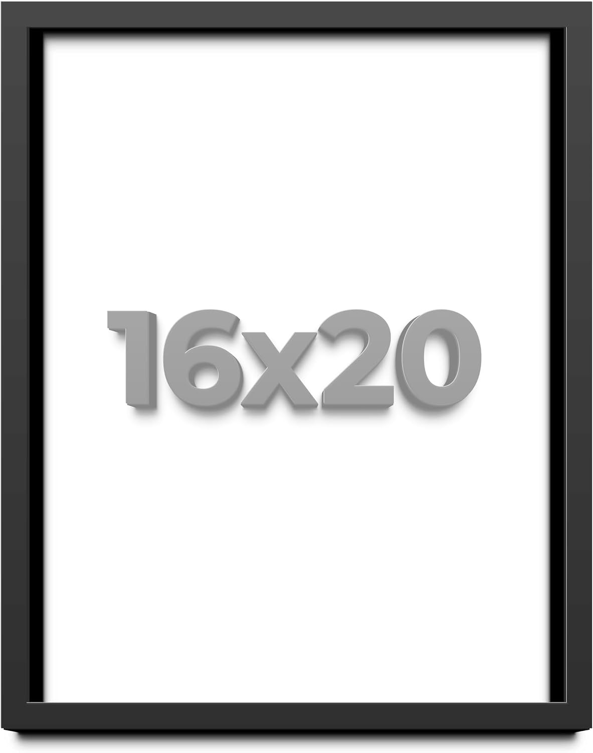 16x20 Shadow Box Frame Black | 1 Inch Deep Solid Wood Shadowbox Display Frame | UV Resistant Acrylic Plexiglass, Acid Free Backing, and Hanging Hardware | Dugan Picture Frame Style