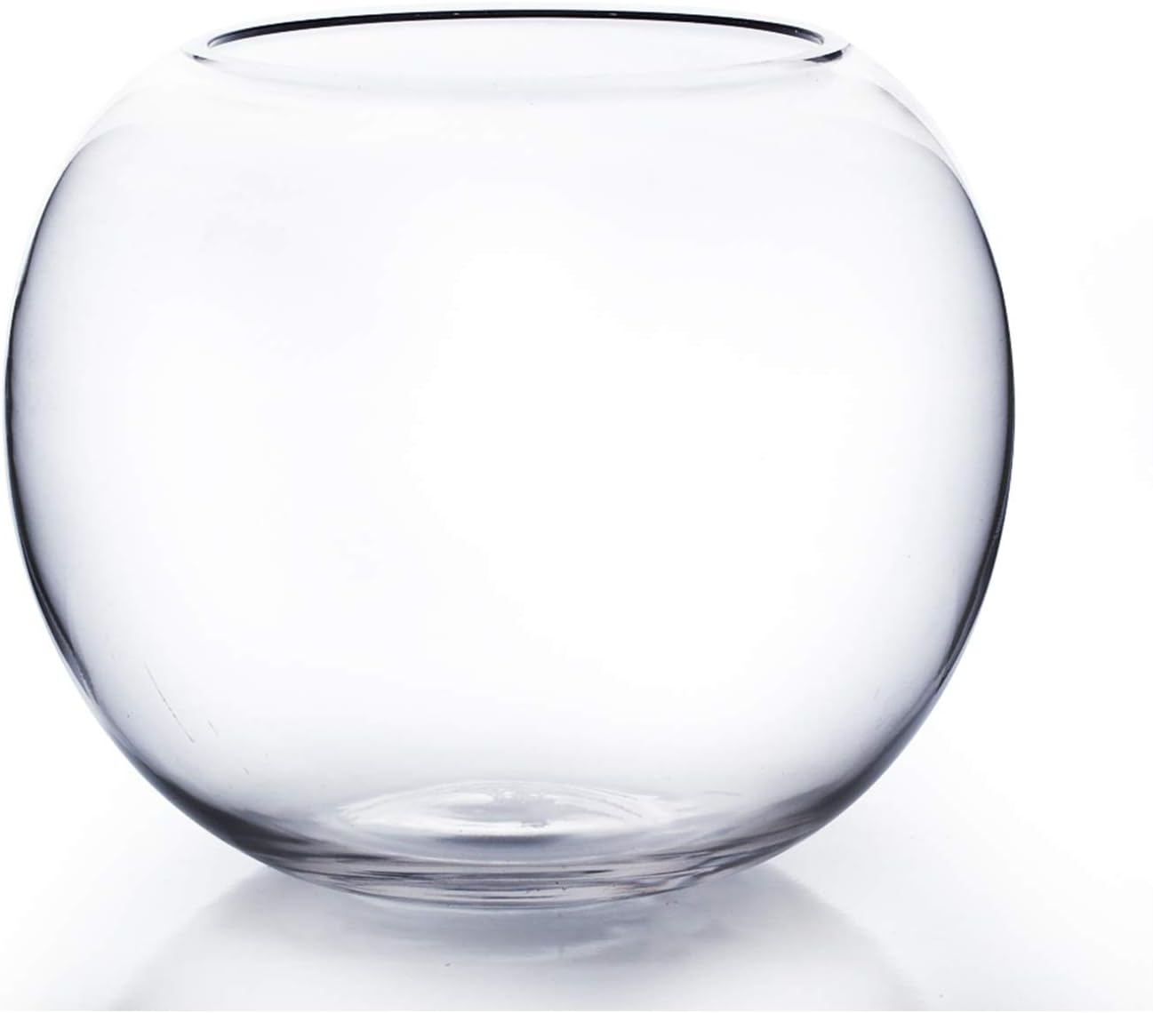 WGV Bowl Glass Vase, Diameter 8", Height 6.5", Open Width 3.75", (Multiple Sizes Choices) Clear Bubble Planter Terrarium Fish Bowl for Wedding Event Home Decor, 1 Piece (VBW0008)
