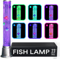 Fish Lamp Sensory Bubble Tube Bubble Lamps Aquarium Night Light 6 LED Color Changing Sensory Tubes Table Lamp Lava Bedroom Lamps Home Decor Desk Fake Fish Tank Christmas Gifts Men 1.9FT
