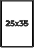 25x35 Shadow Box Frame Black | 1 Inch Deep Solid Wood Shadowbox Display | UV Resistant Acrylic Plexiglass, Acid Free Backing, and Hanging Hardware | Dugan Picture Frame Style