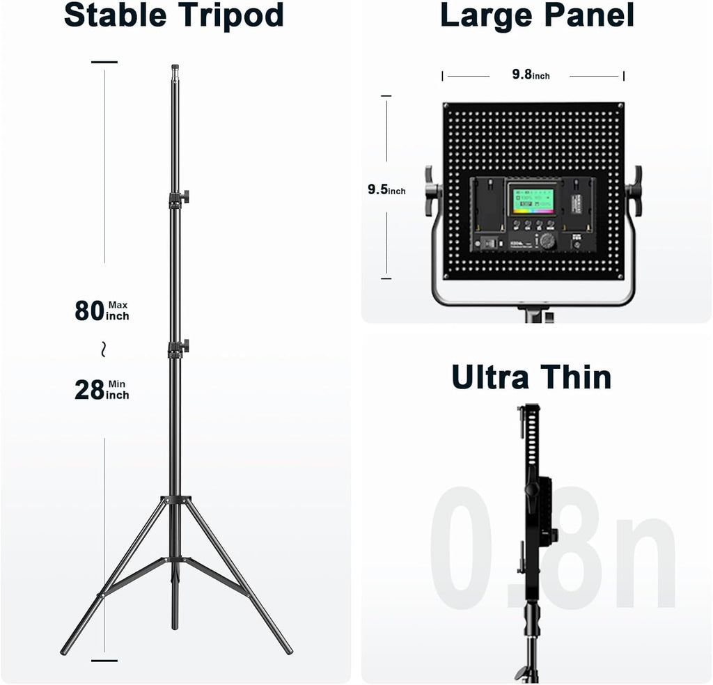 Pixel K80 Photography Lighting with APP Control, 2600K-10000K CRI 97+ RGB Led Video Light Panel, 9 Applicable Scenes Lighting for Studio/Gaming/Streaming/YouTube/Videography/Film/Video Recording
