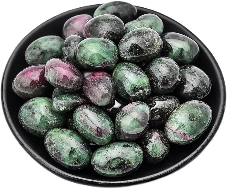Ruby Zoisite Healing Crystal Stone Set - Natural & Polished Stones for Healing, Meditation, Reiki, Chakra, Crafting & Decoration (0.6 inches)