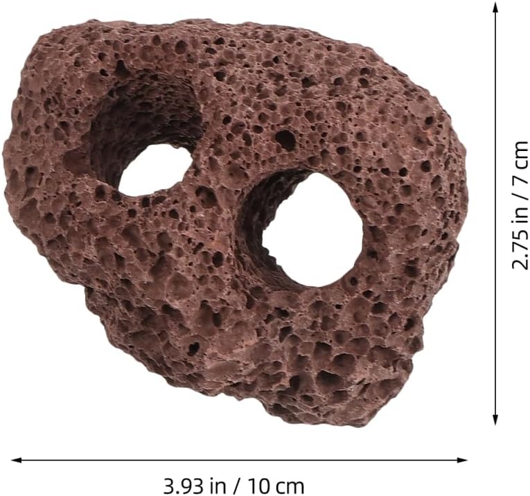 DOITOOL Lava Rock Aquarium, 6PCS Lava Volcanic Rock for Aquarium Air Stone Aquatic Plants Decorations for Aquascaping, Fish Tank Ornaments, Terrarium and Landscape Design -3.93 in （Dark Brown）