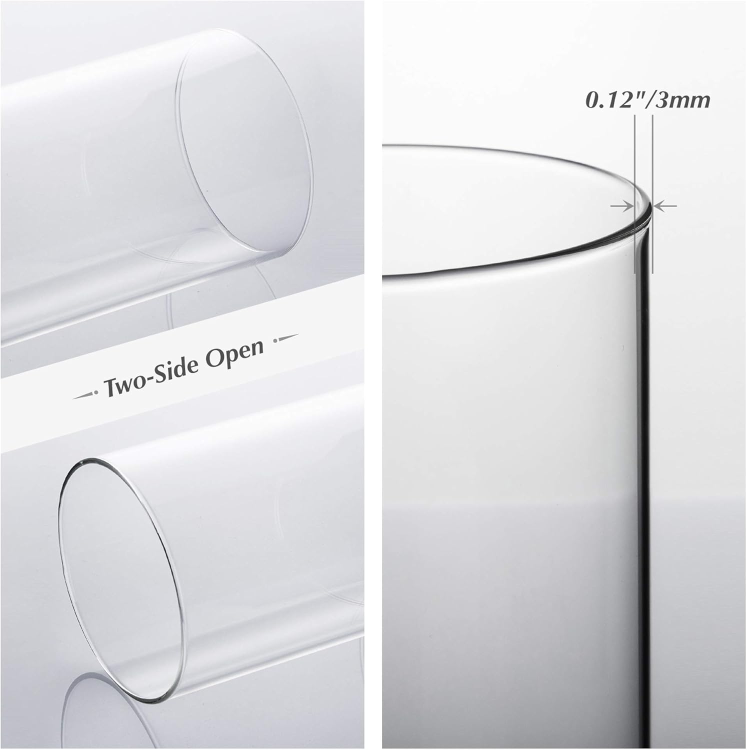 WGVI Hurricane Candle Holder Sleeve, Wide 4", Height 6", Clear Glass Cylinder Candleholder, Chimney Tube, Open Ended Candle Shade, 12 Pieces Bulk