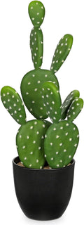 DILATATA 16.5" Small Fake Cactus Plant Potted 'Prickly Pear Cactus' Faux Cacti for Home Garden Office Decor Housewarming Gifts