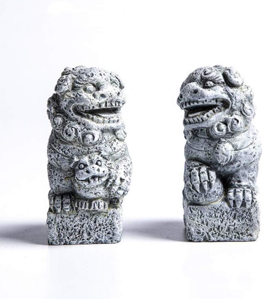 Smoothedo-Pets Fish Tank Decorations Aquarium Decoration Mini/Pair Size Ornaments Accessories Fish Hides Asian Garden FengShui Beast Dog Mini