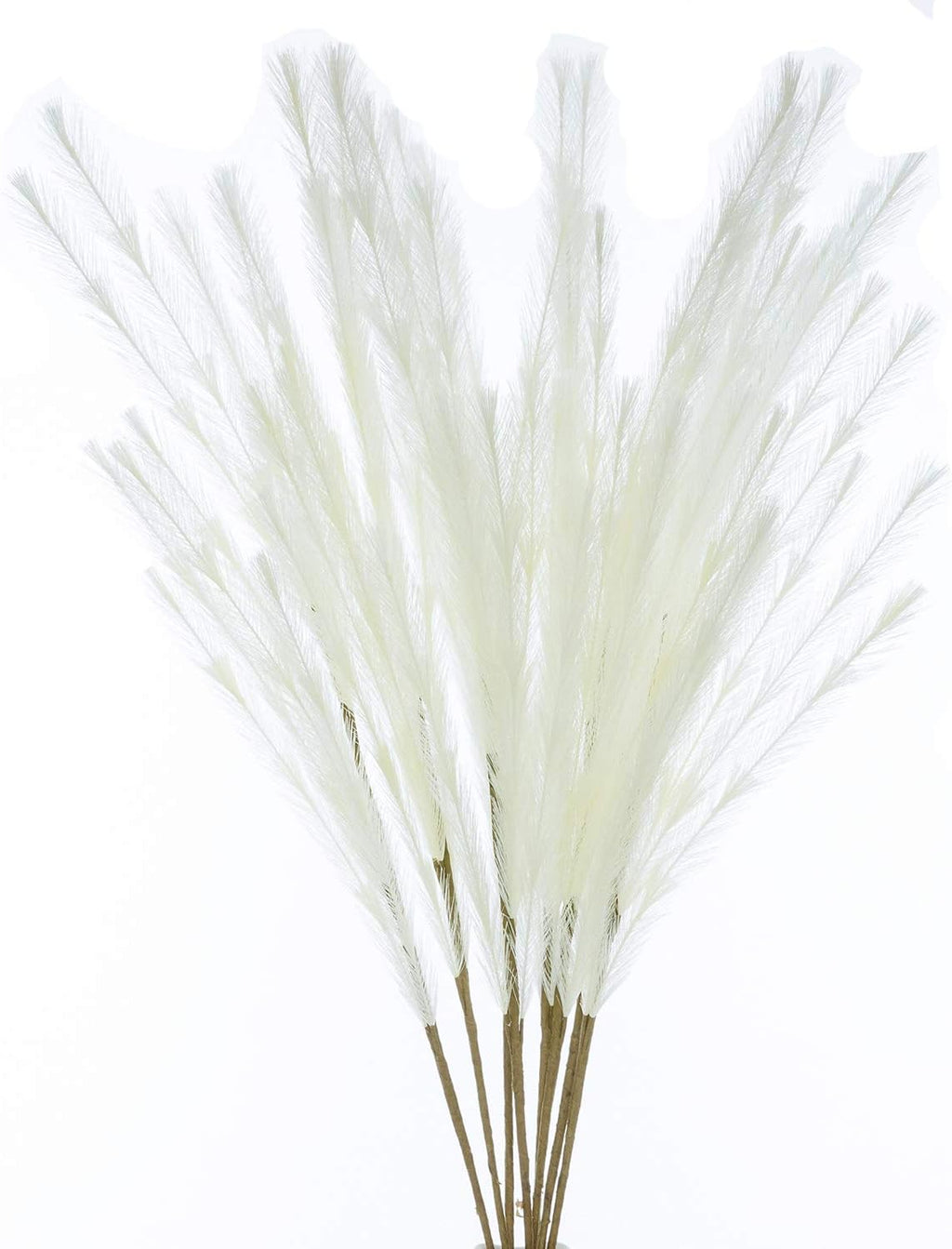 UiiziC Faux Pampas Grass 8 PCS 30"/76cm Dried Fluffy Artificial Flowers Ascendant Grass for Vase Fillers Wedding Party Bouquets Home Hotel Centerpieces Decor (White)