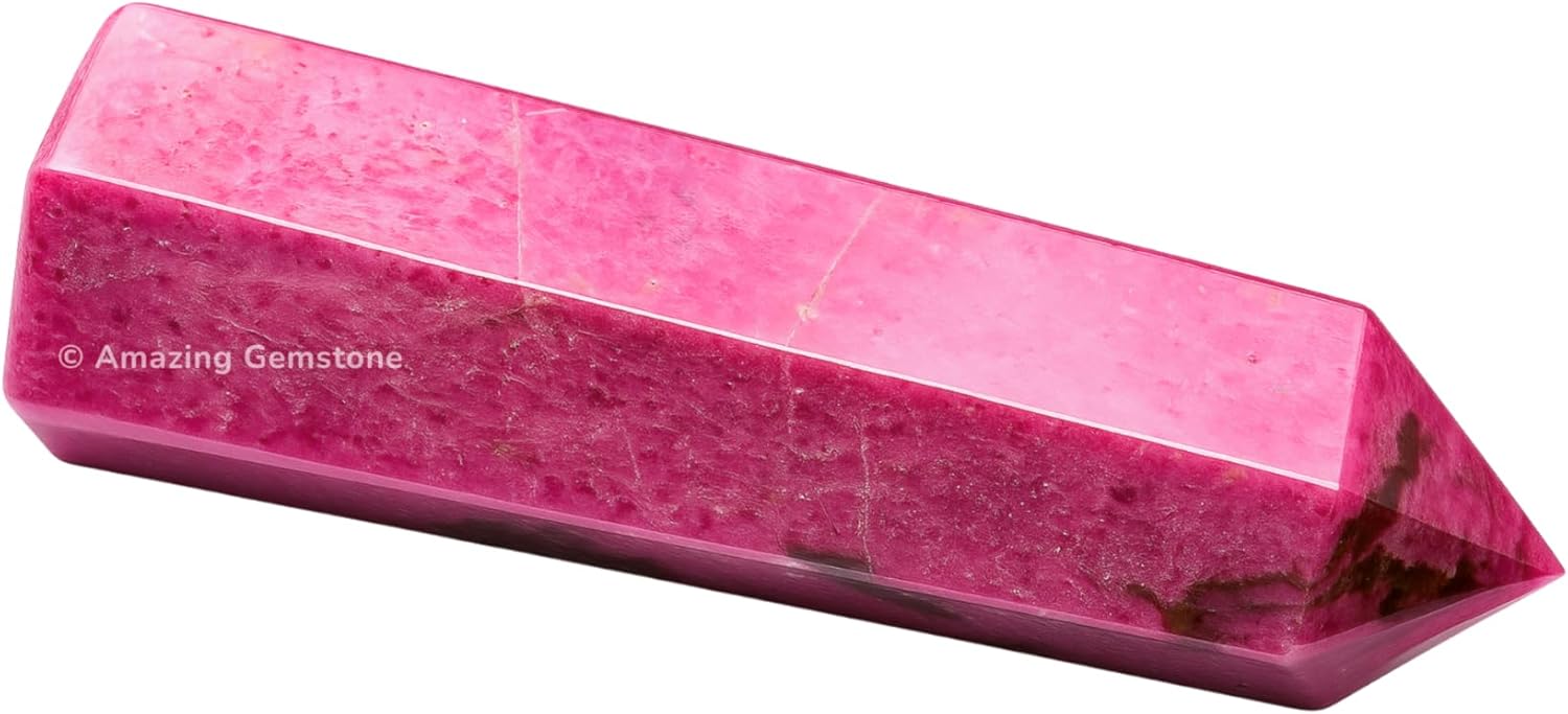 Amazing Gemstone Large Rhodonite Crystal Towers ~ Natural Healing Crystal Point Obelisk for Reiki Healing and Crystal Grid (5.5" to 6" INCH)