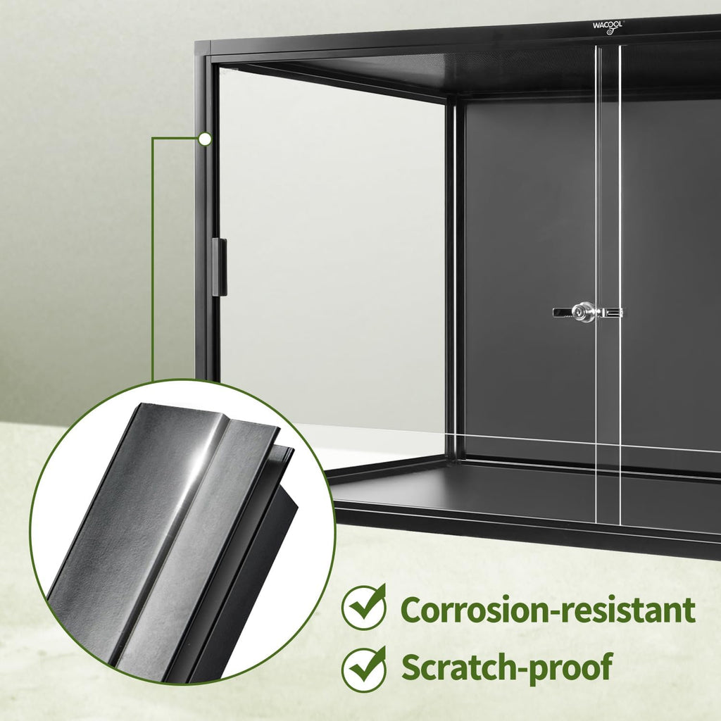 120 Gallon Reptile Tank, Large Terrarium for Bearded Dragons, Snakes, Leopard Geckos, Sliding Door & Top Ventilation, 48" x 24" x 24" Easy-to-Maintain Reptile Enclosure