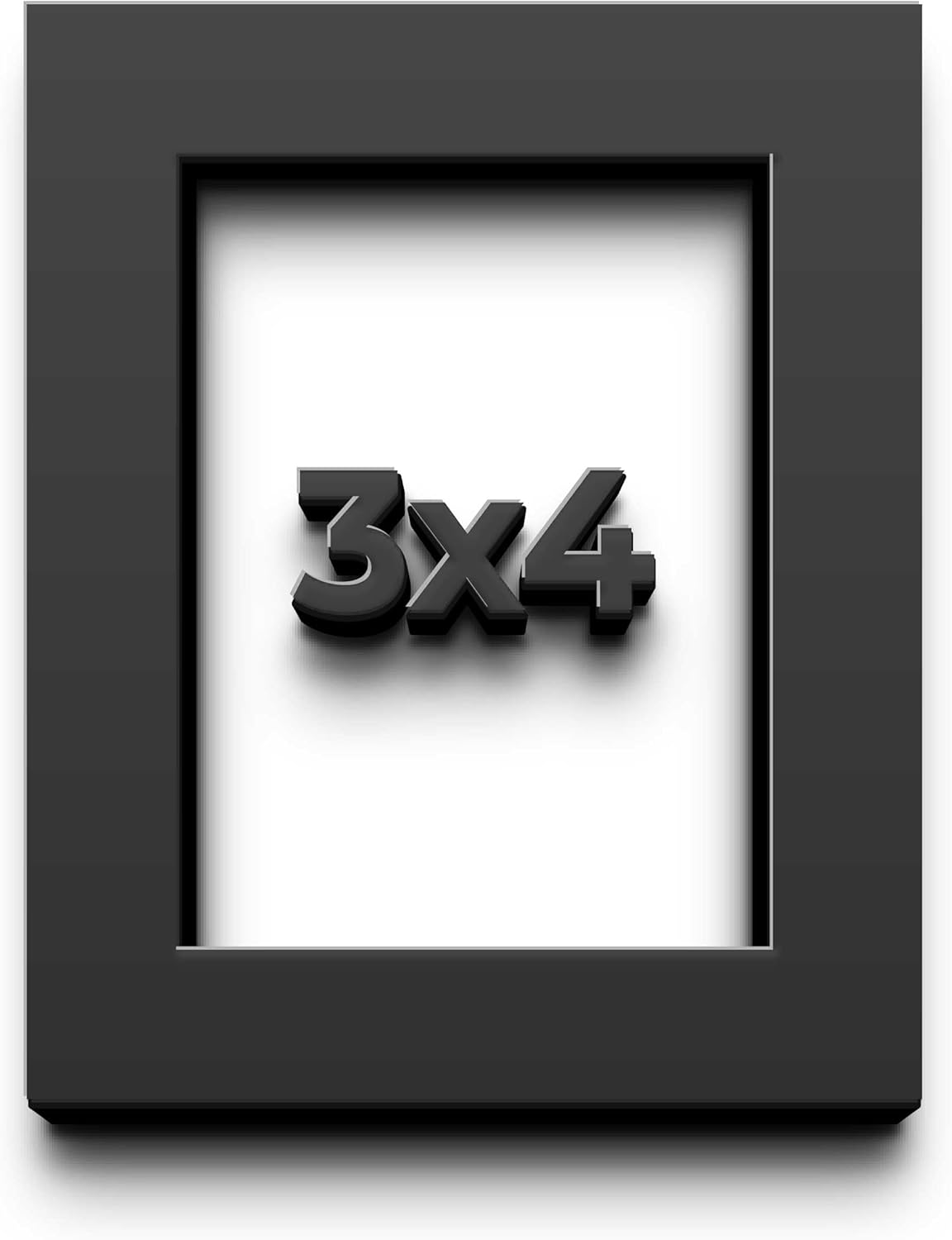 3x4 Black Shadow Box Frame - Contemporary Wood Shadow Box Complete with UV Acrylic, Foam Board Backing & Hanging Hardware