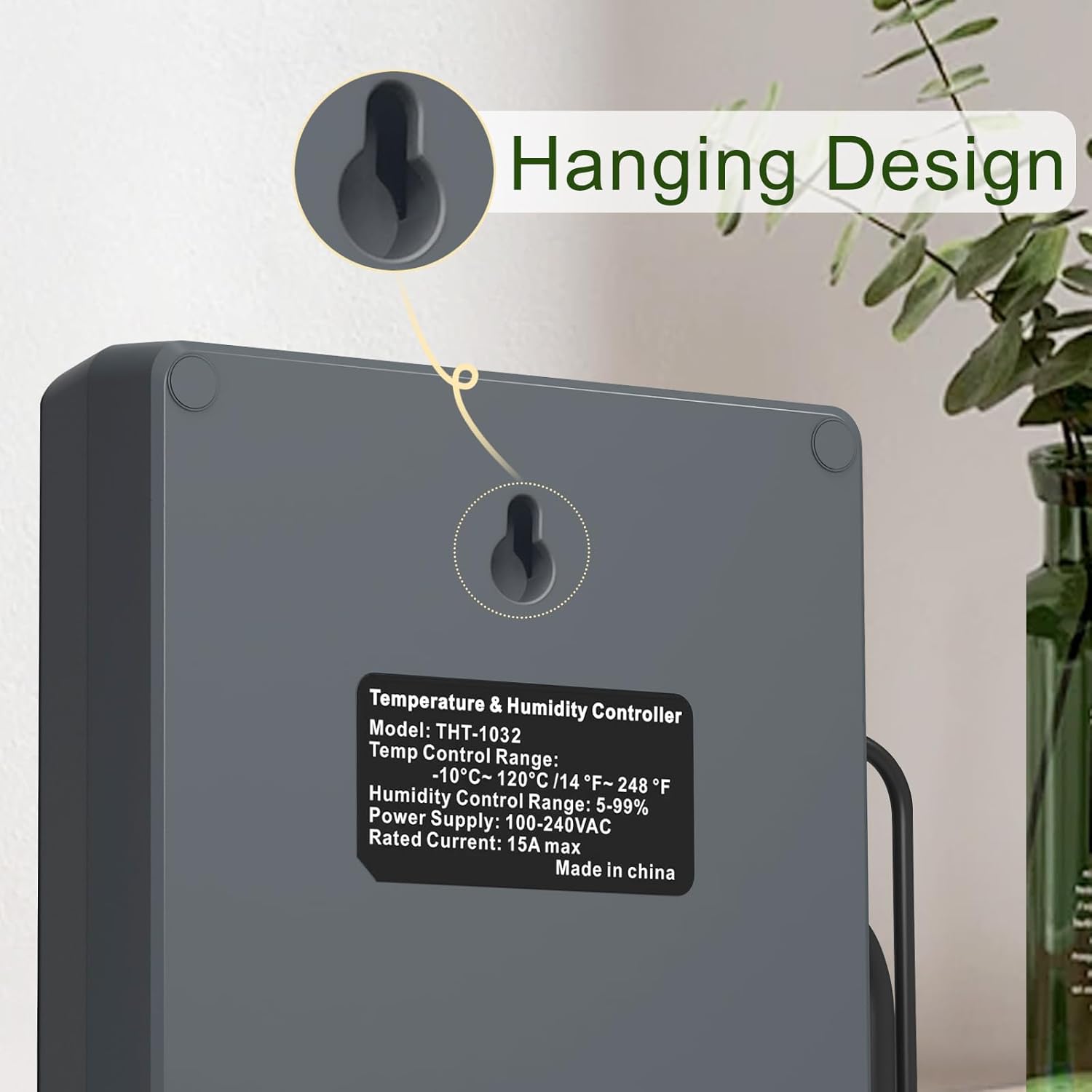 Dual Probe Temperature & Humidity Controller, Independent Sensors for Precise Temperature and Humidity Control, Compatible with Humidifiers, Dehumidifiers, Heating & Cooling Systems