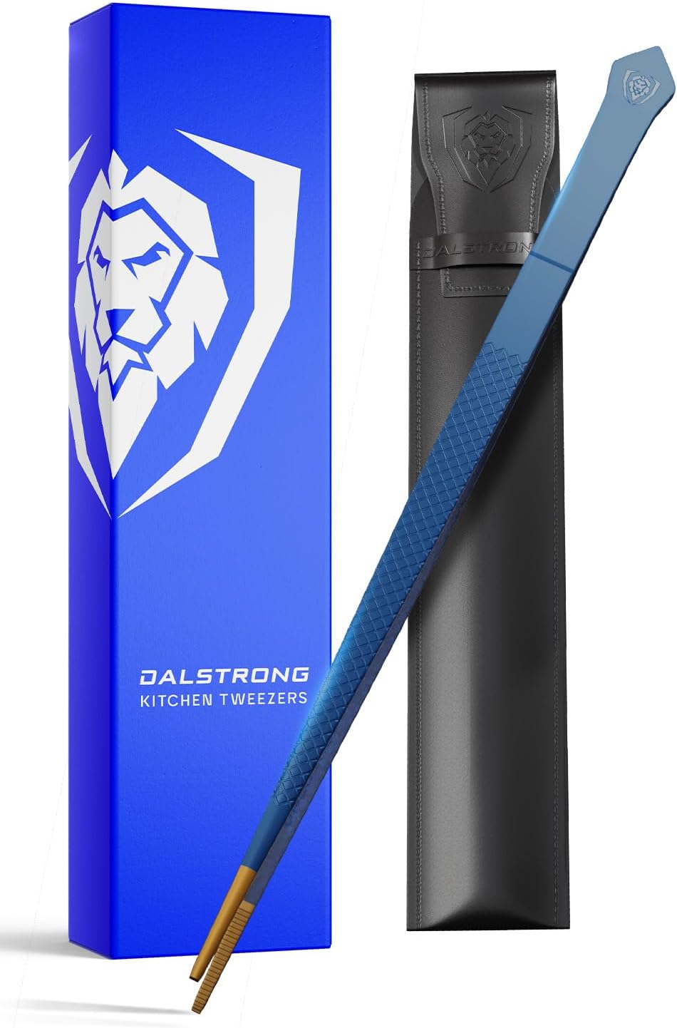 Dalstrong Chef Tweezers Professional Kitchen Tongs-10 high-precision Tweezer Tongs for Cooking - Stainless Steel Blue w/vTitanium Coating-BBQ, Plating, Multi-use